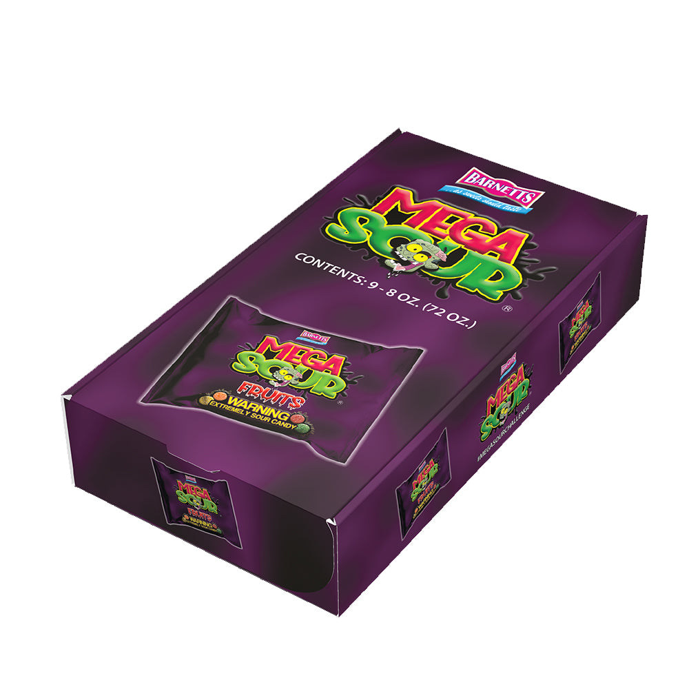 Barnett Sweets Mega Sour Candy Fruits 227g (1/2LB - Box of 9)