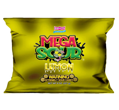 Barnett Sweets Mega Sour Candy Lemon 227g (1/2LB - Box of 9)