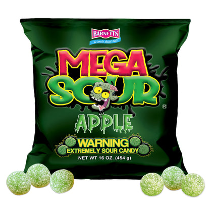 Barnett Sweets Mega Sour Candy Apple 454g (1Lb - Box of 6)
