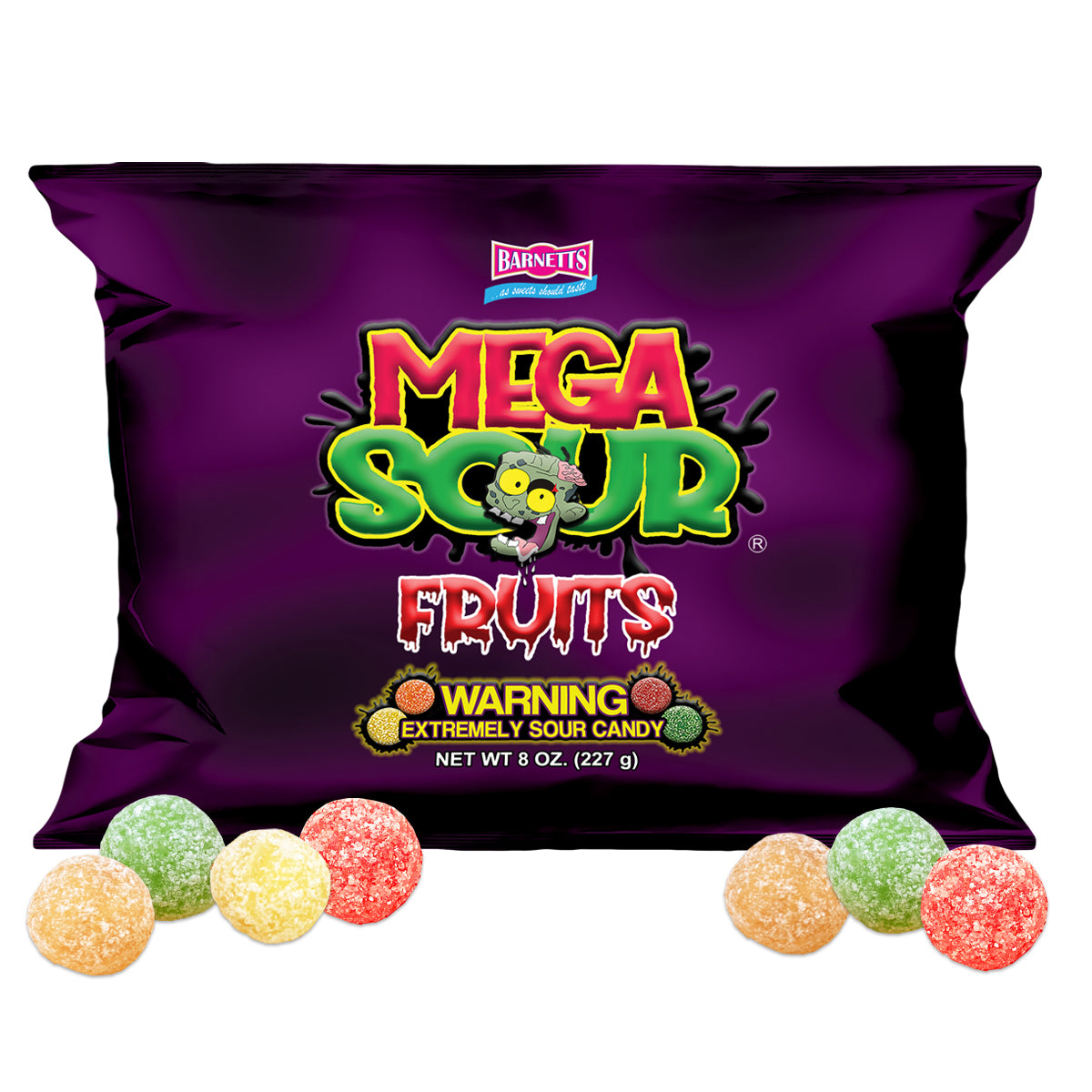 Barnett Sweets Mega Sour Candy Fruits 227g (1/2LB - Box of 9)