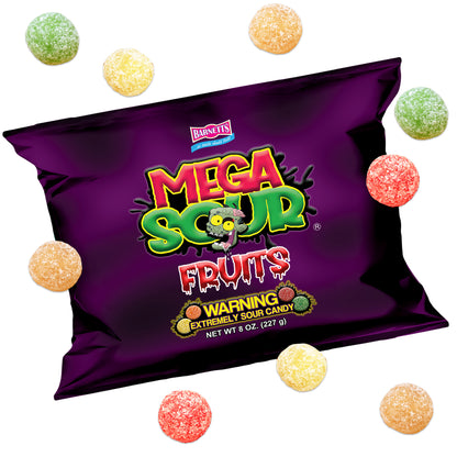 Barnett Sweets Mega Sour Candy Fruits 227g (1/2LB - Box of 9)