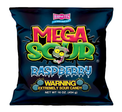 Barnett Sweets Mega Sour Candy Raspberry 454g (1Lb - Box of 6)