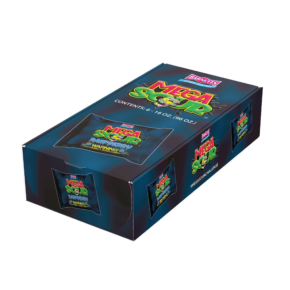 Barnett Sweets Mega Sour Candy Raspberry 454g (1Lb - Box of 6)