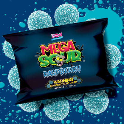 Barnett Sweets Mega Sour Candy Raspberry 227g (1/2LB - Box of 9)