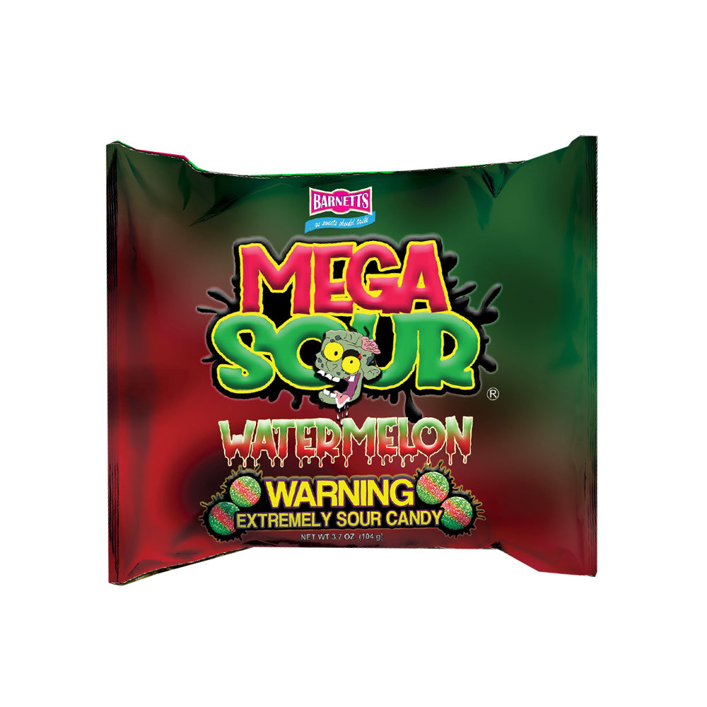 Barnett Sweets Mega Sour Candy Watermelon 104g (Box of 180)