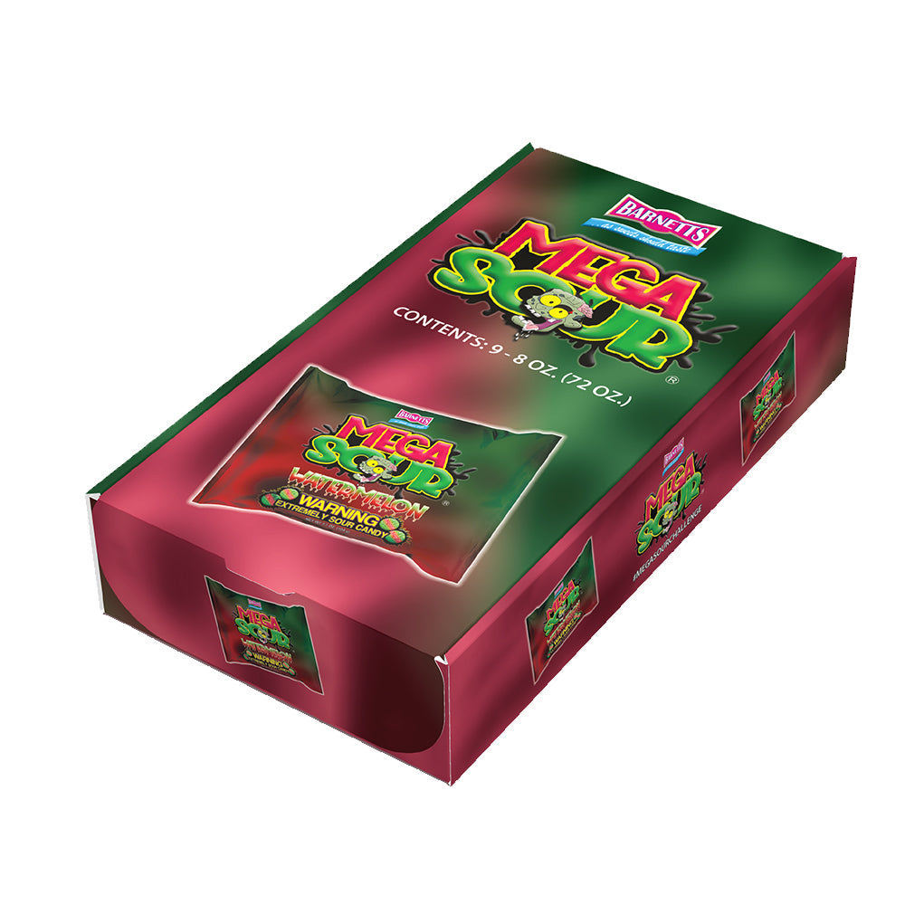 Barnett Sweets Mega Sour Candy Watermelon 227g (1/2LB - Box of 9)