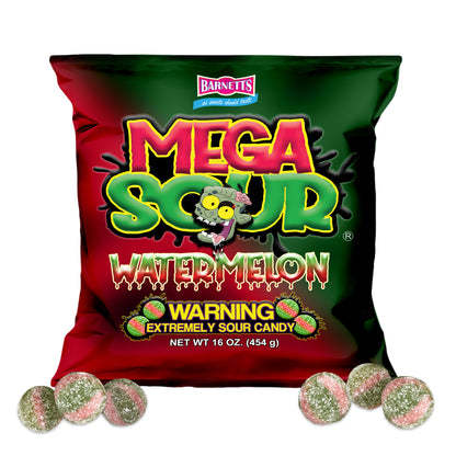 Barnett Sweets Mega Sour Candy Watermelon 454g (1Lb - Box of 6)