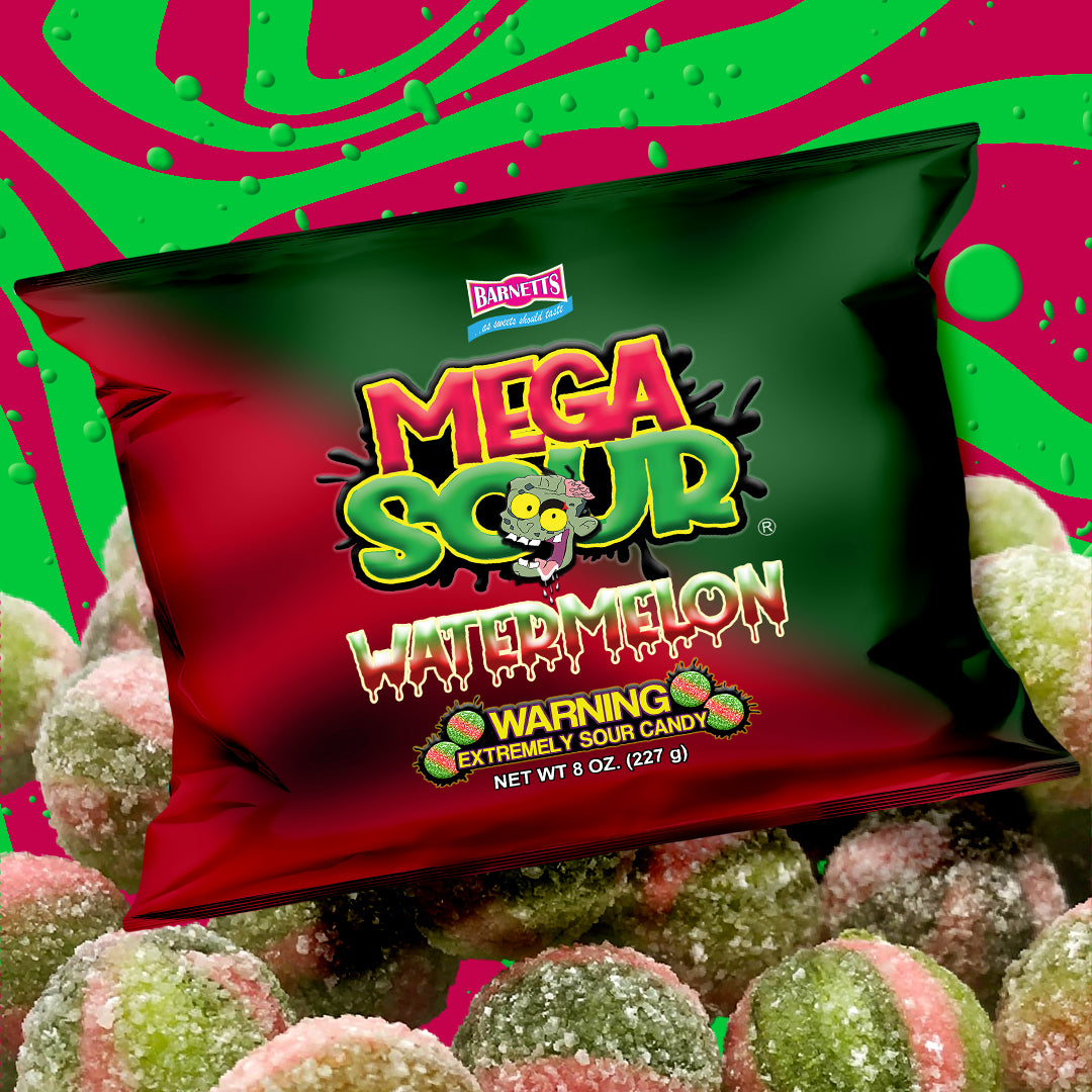 Barnett Sweets Mega Sour Candy Watermelon 227g (1/2LB - Box of 9)