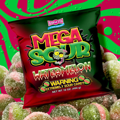 Barnett Sweets Mega Sour Candy Watermelon 454g (1Lb - Box of 6)