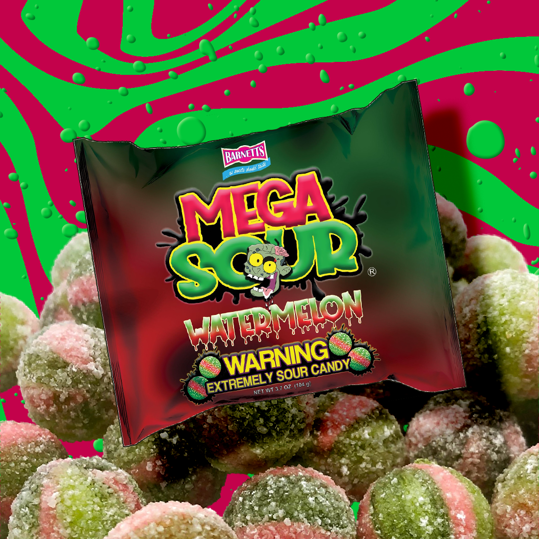 Barnett Sweets Mega Sour Candy Watermelon 104g (Box of 12) – Barnett ...
